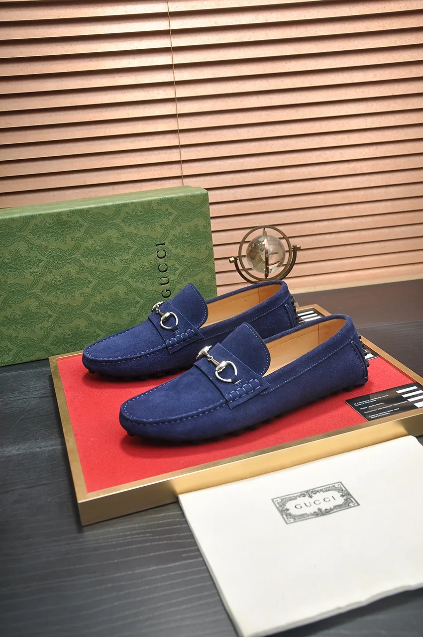 Men's Men's Shoes💰420💶【GUCCI】 (High-end Niuli) New 🍀Gucci*——Gucci Doudou Shoes! Made of imported original cowhide, the inner top layer is comfortable cowhide lining! Original wear-resistant rubber outsole! High quality products! Code number 38-44!